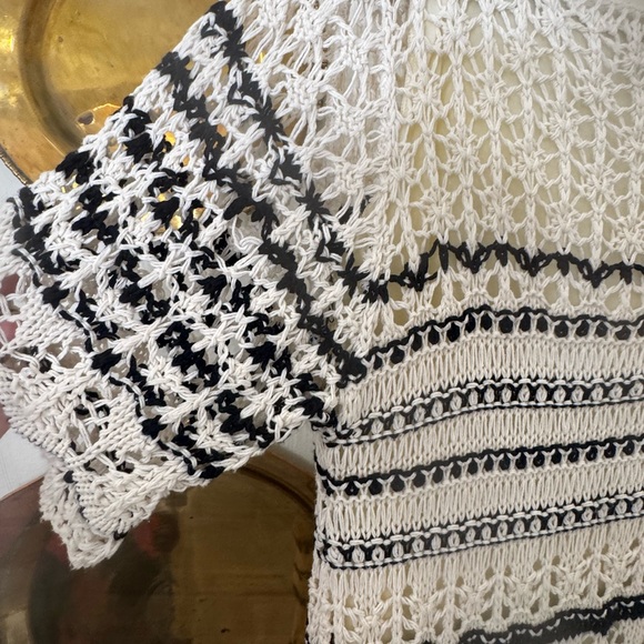 Zara Lace Mini Dress - Black and White - Picture 5 of 8